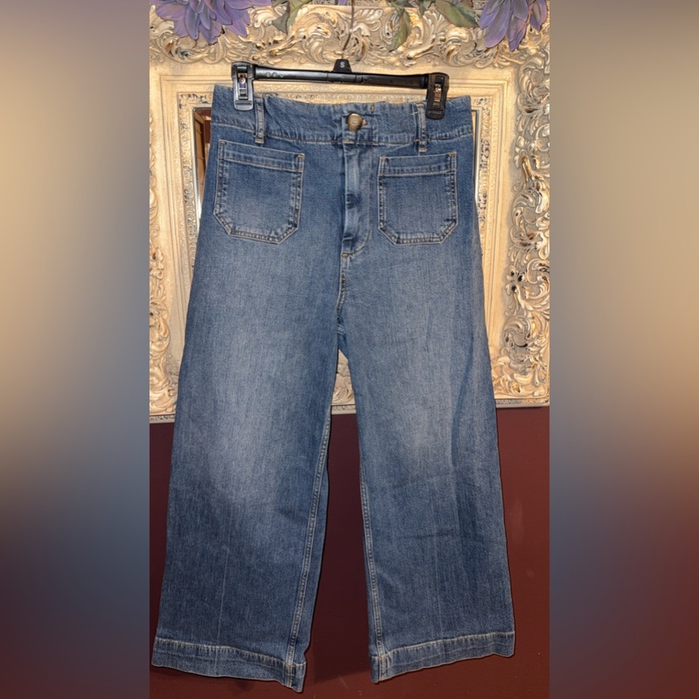 PILCRO High Rise Cropped Wide Leg Jeans